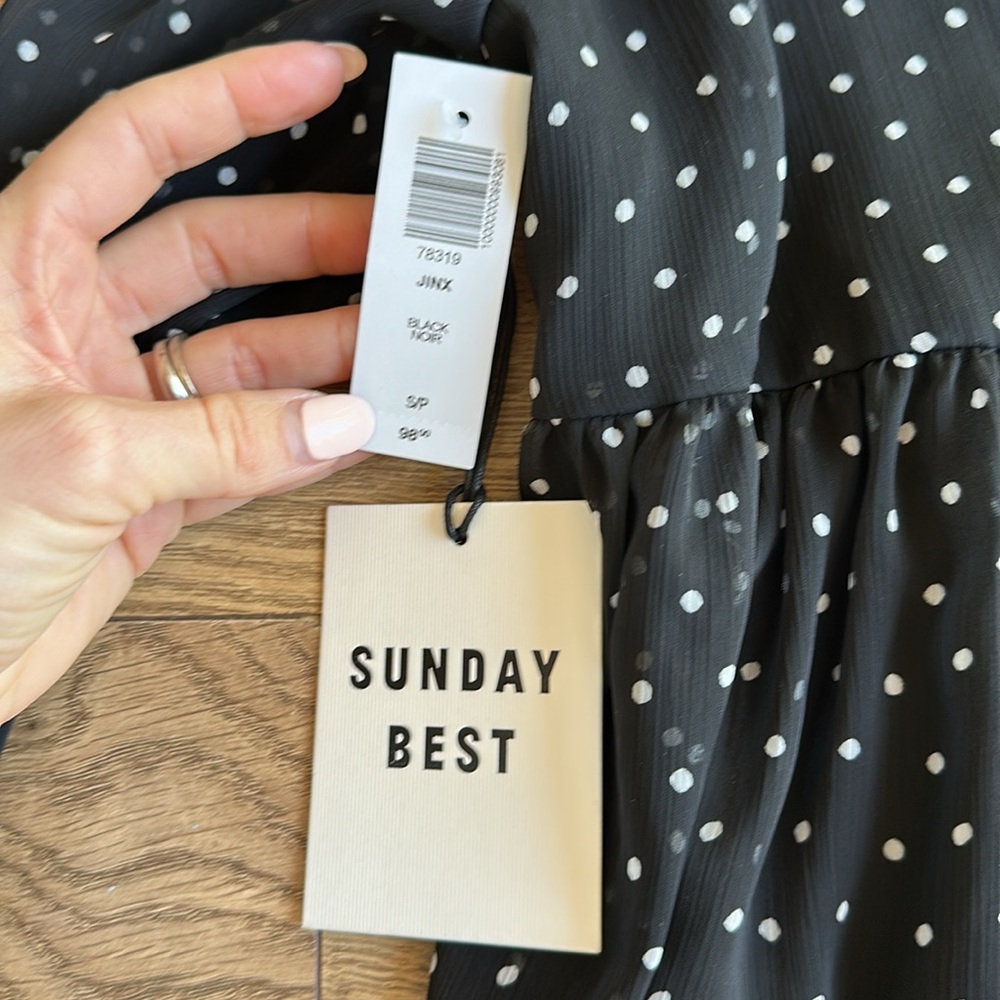 Aritzia Sunday Best Black Polka Dot Dress - Picture 4 of 5